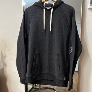 RHONE heritage midweight hoodie in black heather